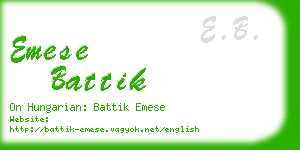 emese battik business card